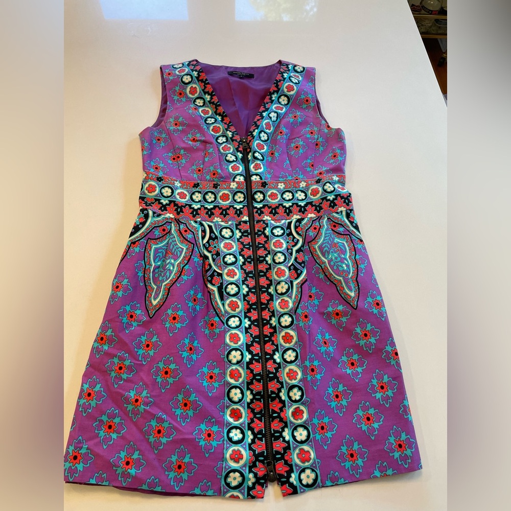 Purple Tailored Patterned Dress